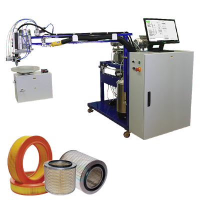 Заливочная установка для производства уплотнительных элементов круглых автомобильных фильтров (воздушных, салонных, топливных, масляных)